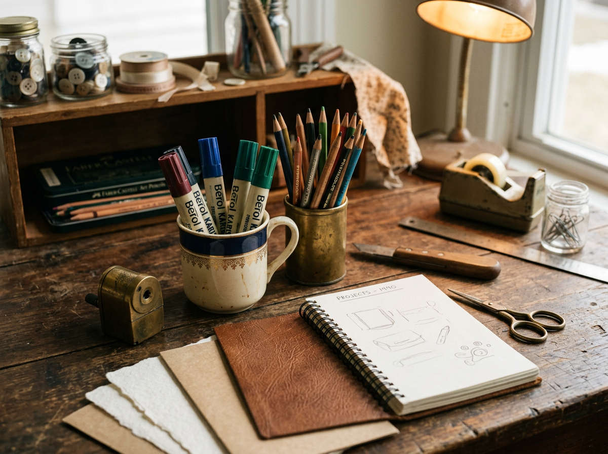 Vintage-inspired image evoking the original 1990 Estampasso arts-and-crafts creative vision